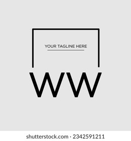 WW Minimalism design square logo graphic - Powered by Shutterstock