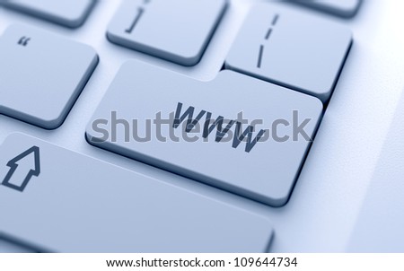 WWW button on keyboard with soft focus