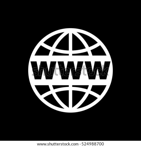 The WWW icon. SEO and browser, development, www symbol. UI. Web. Logo. Sign Flat design App Stock 