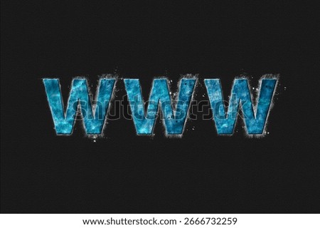 WWW Web site, Internet http address www, Blue Symbol