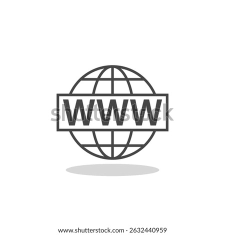 WWW Website icon with shadow