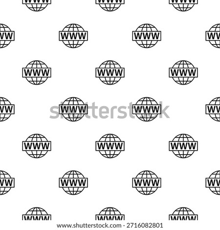 WWW Website seamless pattern isolated on white background