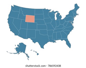 Wyoming State Map Usa Stock Illustration 786592438 | Shutterstock