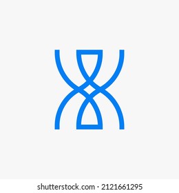 X Letter With Hourglass Logo