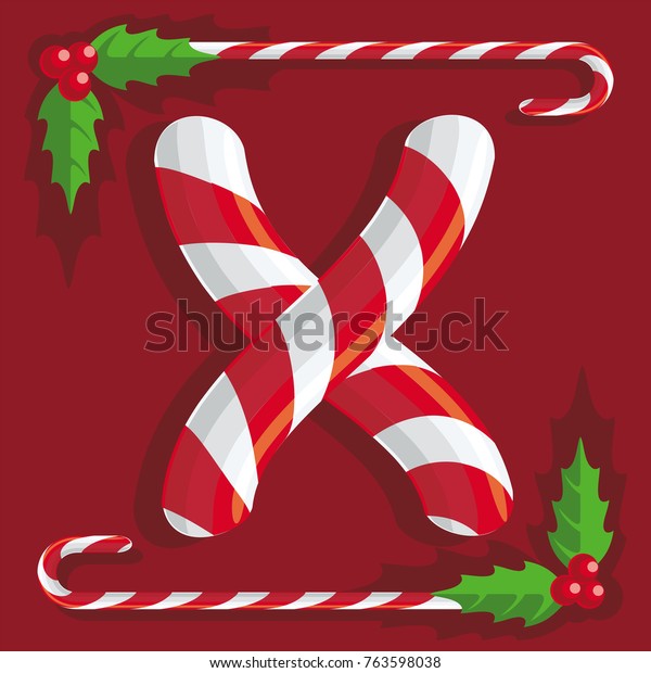 X Letter Red White Sweets Candy Royalty Free Stock Image