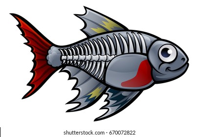 An X Ray Tetra Fish Animal Cartoon Character