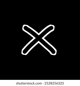 The "x" symbol in a bold font, white color with a black outline, on a black background.

 - Powered by Shutterstock