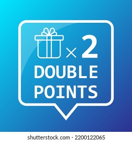 X2, Double Reward Points Symbol On Gift Box Icon