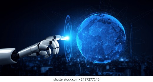 XAI 3D rendering artificial intelligence AI research of robot and cyborg development for future of people living. Digital data mining and machine learning technology design for computer brain.