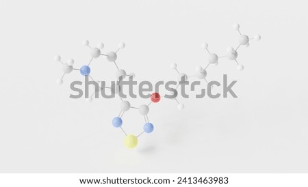 xanomeline molecule 3d, molecular structure, ball and stick model, structural chemical formula muscarinic agonists Stock photo © 