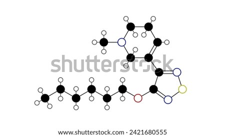 xanomeline molecule, structural chemical formula, ball-and-stick model, isolated image muscarinic agonists Stock photo © 