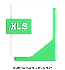 xls extension 3d icon illustration