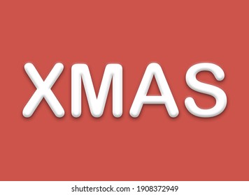 XMAS 3D Text Design Illustration. Business Text Banner Stationary Poster. Typographical Background. Four Letter Word Banner. Social Media Post