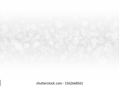 Xmas Clear Blank Subtle Background In Ultra High Definition Quality. Frost Effect On Glass With Realistic Snowflakes Overlay On Light Silver Backdrop. Merry Christmas Snow Clean Decoration