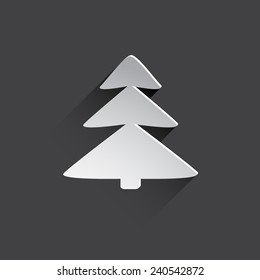 xmas tree web flat icon illustration.