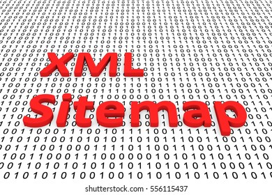 Xml Sitemap In The Form Of Binary Code, 3D Illustration