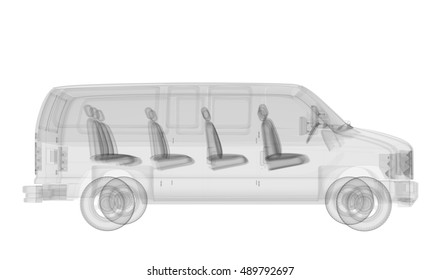X-ray bus isolated. 3d render