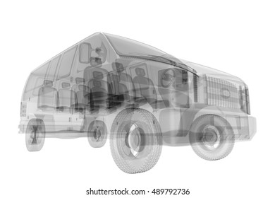 X-ray bus isolated. 3d render