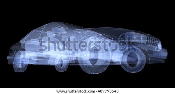X-ray car isolated. 3d\
render