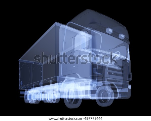 X-ray truck isolated. 3d\
render