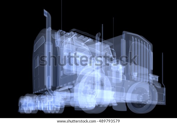 X-ray truck isolated. 3d\
render