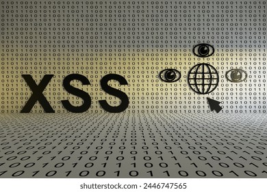 XSS concept text sunlight 3D illustration