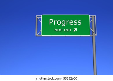 XXL resolution 3D render of  highway sign - Progress
