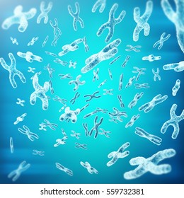 XY-chromosomes as a concept for human biology medical symbol gene therapy or microbiology genetics research. 3d rendering