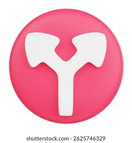 Y Intersections 3D Illustration Arrow Button