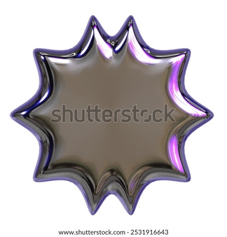 y2k abstract star geometry 3d icon illustration