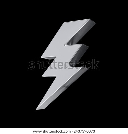 Y2k Chrome Lightning 3D Render
