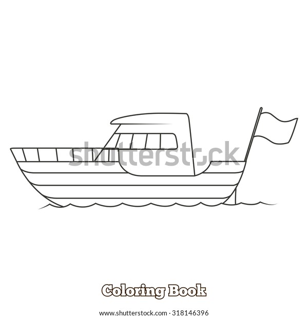 Download Yacht Cartoon Coloring Book Raster Version Stock Illustration 318146396