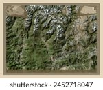 Yangtse, district of Bhutan. High resolution satellite map. Locations of major cities of the region. Corner auxiliary location maps