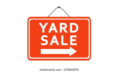 Yard Sale Sign on White Background