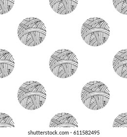 Yarn Ball Pattern Hand Drawn Style Stock Illustration 611582495 ...