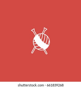 yarn icon. sign design. red background