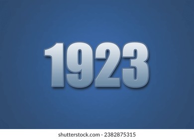 Year 1923 numeric typography text design on gradient color background. 1923 calendar year design.