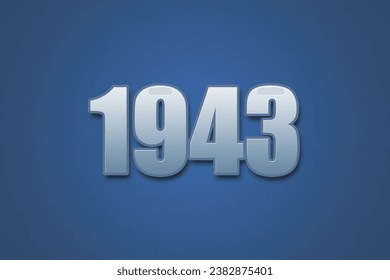 Year 1943 numeric typography text design on gradient color background. 1943 calendar year design.