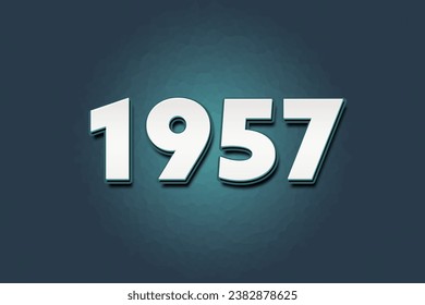 Year 1957 numeric typography text design on gradient color background. 1957 calendar year design.