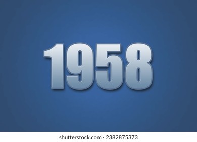 Year 1958 numeric typography text design on gradient color background. 1958 calendar year design.