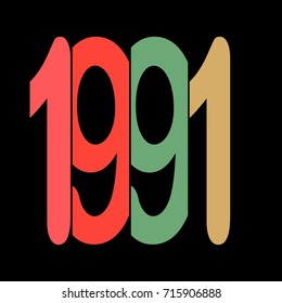 Year 1991 Stock Illustration 715906888 | Shutterstock