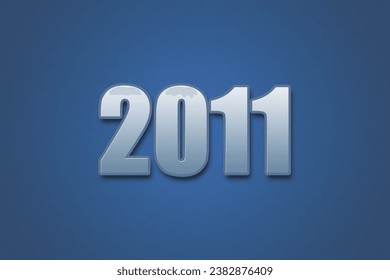 Year 2011 numeric typography text design on gradient color background. 2011 calendar year design.