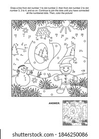 Year 2021 Connect The Dots Puzzle And Coloring Page, Activity Sheet For Kids. Answer Included.
