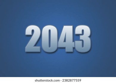Year 2043 numeric typography text design on gradient color background. 2043 calendar year design.