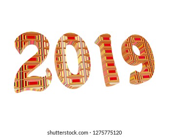 Year numbers of the two-thousanders 3D rendering