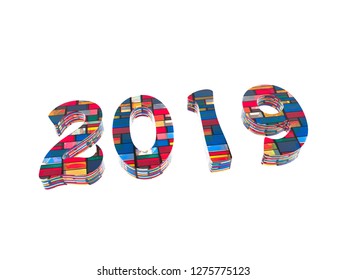 Year numbers of the two-thousanders 3D rendering