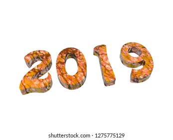 Year numbers of the two-thousanders 3D rendering