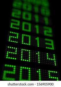 Years Timeline With 2014 New Year In Focus