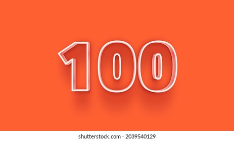 Yellow 3d number 100 isolated on yellow background coupon 100 3d numbers rendering discount collection for your unique selling poster, banner ads, Christmas, Xmas sale and more