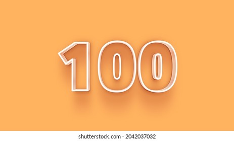 Yellow 3d number 100 isolated on yellow background coupon 100 3d numbers rendering discount collection for your unique selling poster, banner ads, Christmas, Xmas sale and more